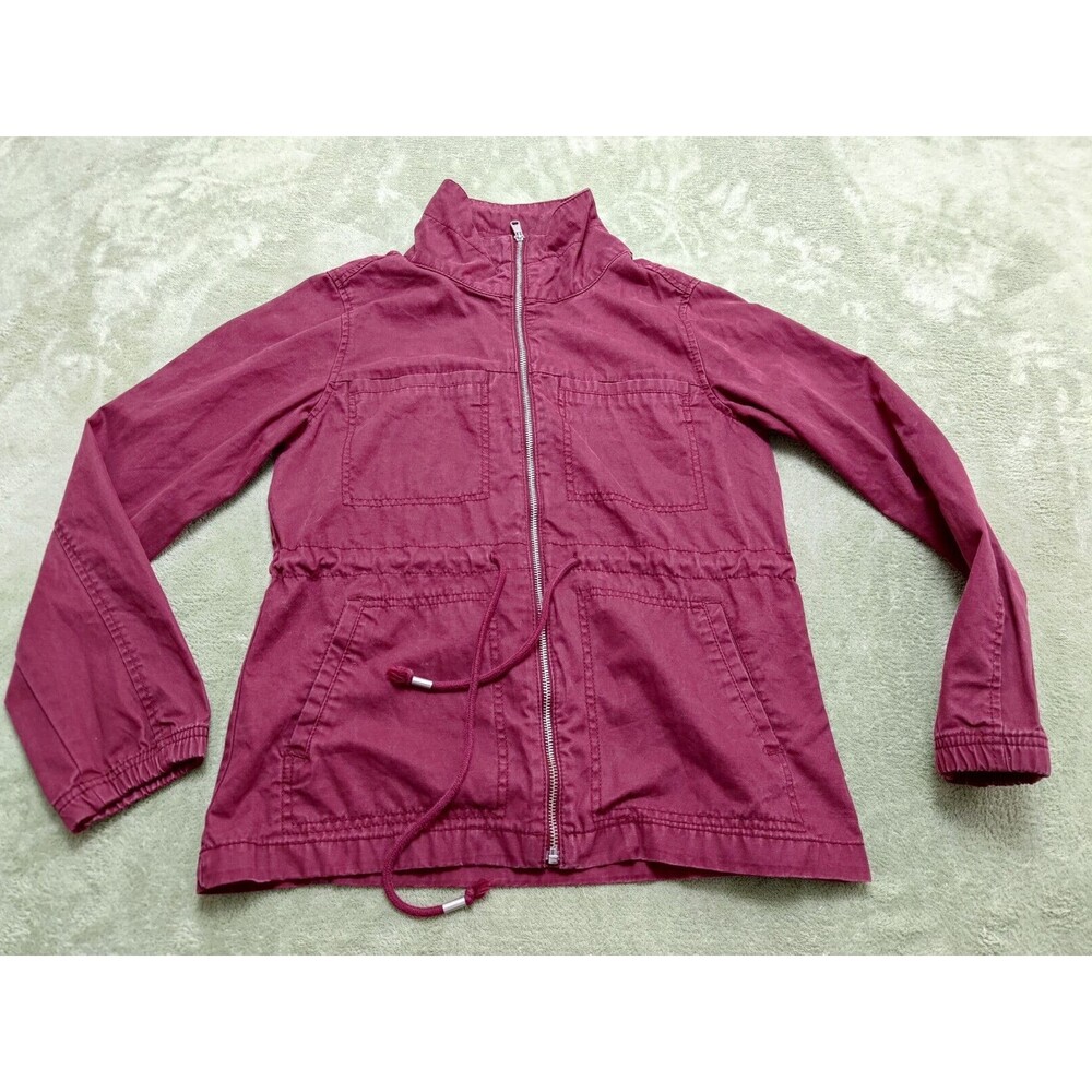 Old Navy Girls Burgundy Full Zip Drawstring Jacket Size Small